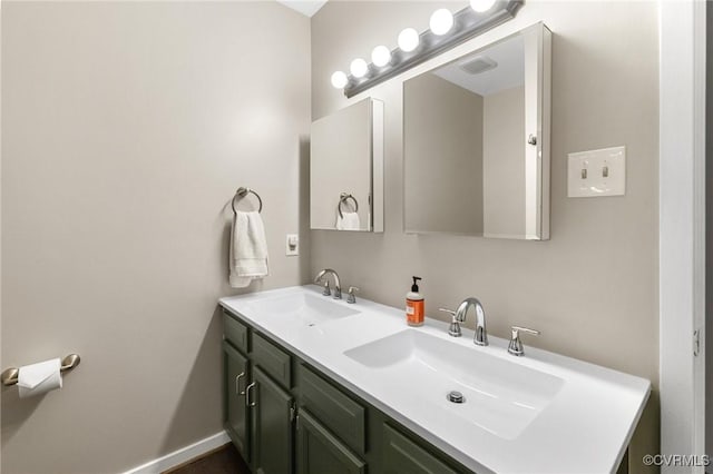bathroom with double vanity