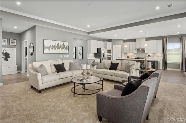 8 Abercrombie Dr, Chesterfield, VA 23838 - living area with recessed lighting, light carpet, and baseboards
