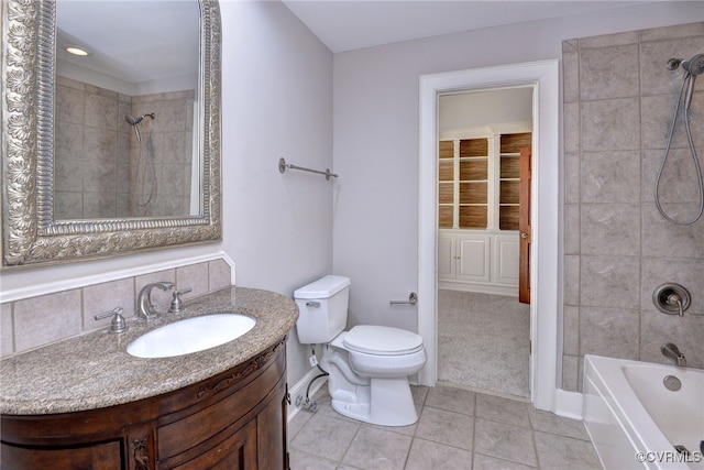 6454 Carmines Island Ln, Gloucester, VA 23072 - full bath featuring tile patterned floors, toilet, tub / shower combination, and vanity