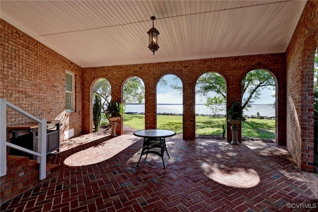 6454 Carmines Island Ln, Gloucester, VA 23072 - view of patio featuring a water view