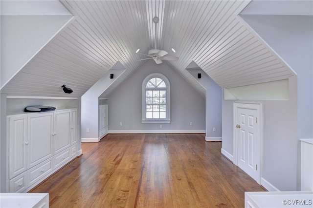 6454 Carmines Island Ln, Gloucester, VA 23072 - bonus room featuring a ceiling fan, vaulted ceiling, and wood finished floors
