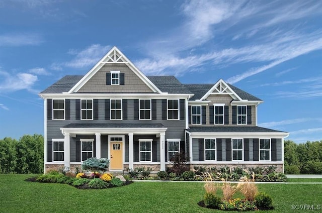 11 Abercrombie Dr, Chesterfield, VA 23838 - view of front facade featuring stone siding and a front yard