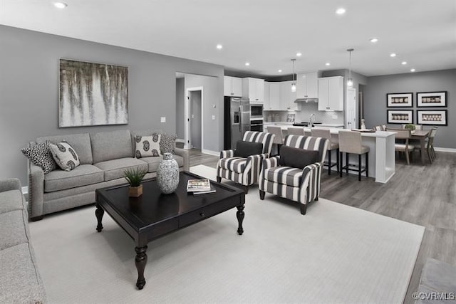 13 Abercrombie Dr, Chesterfield, VA 23838 - living area featuring light wood-type flooring, recessed lighting, and baseboards
