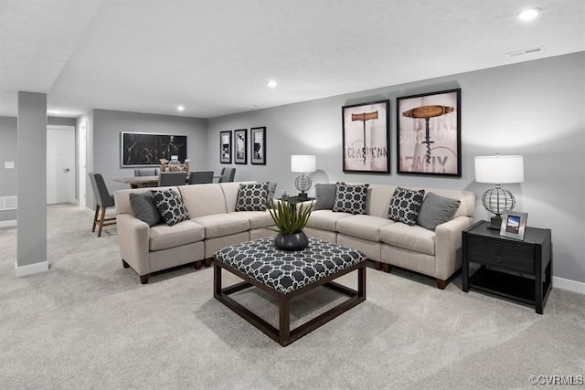 13 Abercrombie Dr, Chesterfield, VA 23838 - living area with baseboards, light carpet, and recessed lighting