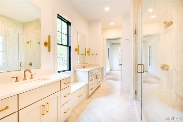 2005 Southcliff Rd, Richmond, VA 23225 - full bath with a stall shower, recessed lighting, and vanity