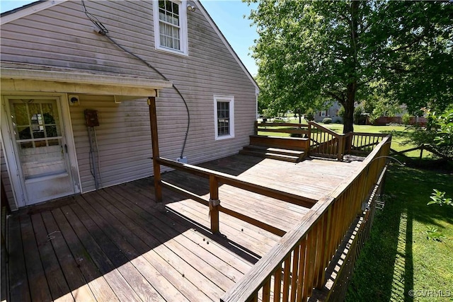 612 S Broad St, Kenbridge, VA 23944 - deck featuring a yard