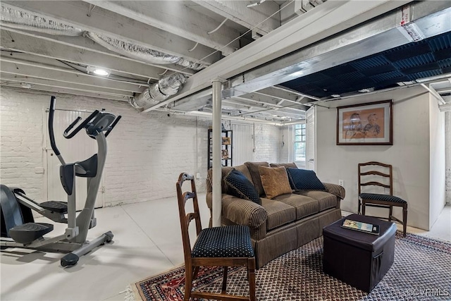 3201 Kensington Ave, Richmond, VA 23221 - below grade area featuring brick wall
