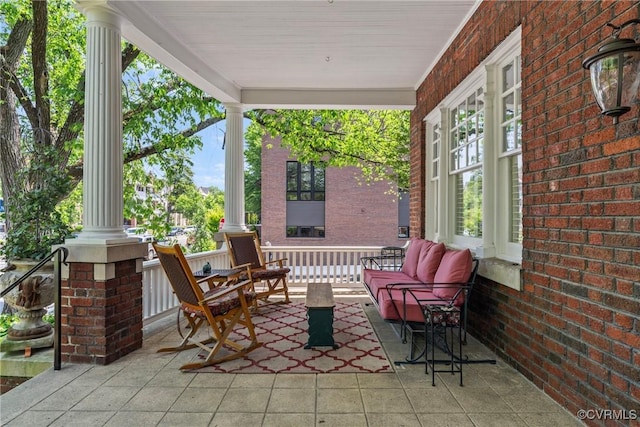 3201 Kensington Ave, Richmond, VA 23221 - view of patio featuring a porch and outdoor lounge area