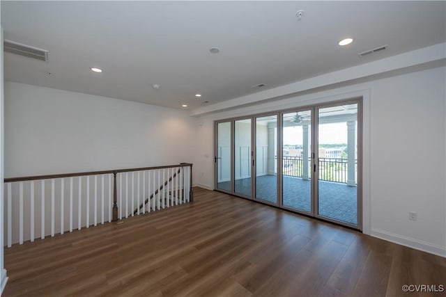 3327 Haydenpark Ln, Henrico, VA 23233 - spare room with wood finished floors, recessed lighting, and fire sprinkler in ceiling