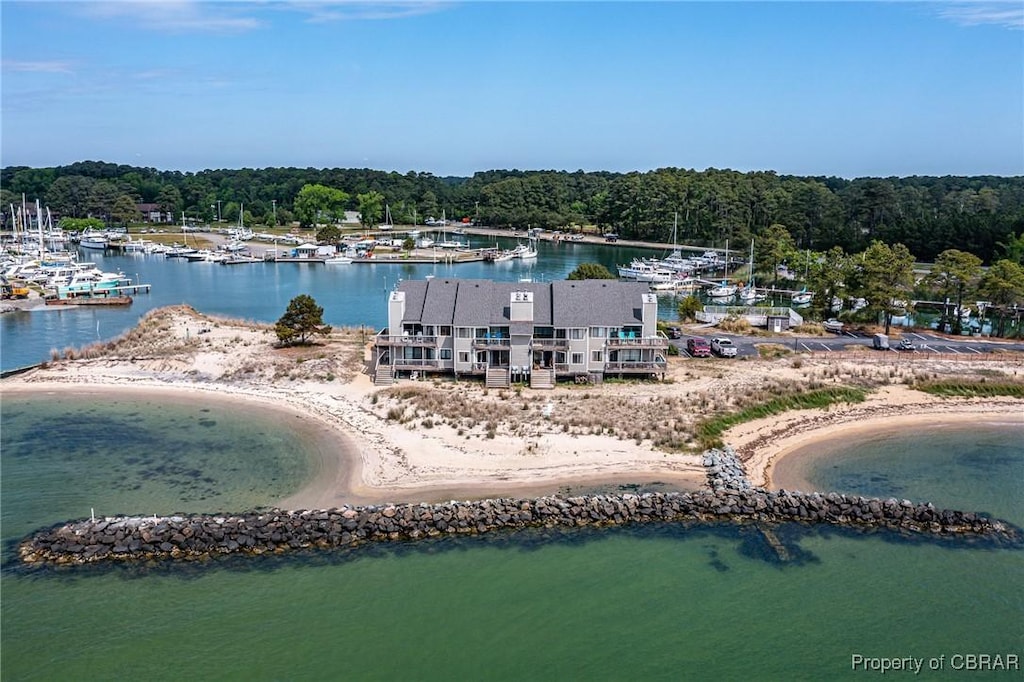 171 Beach Cove Dr, White Stone, VA 22578 - bird's eye view of a nearby body of water and a heavily wooded area