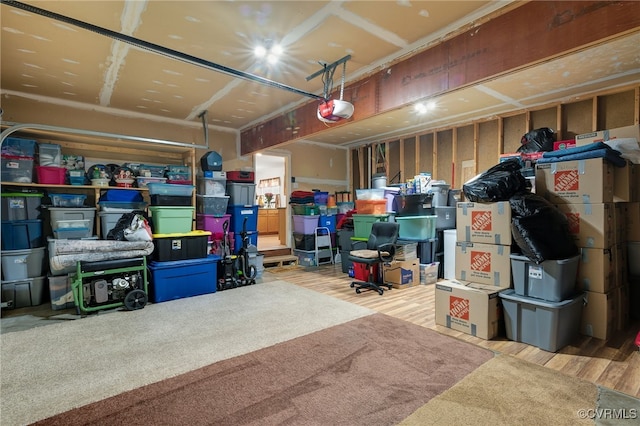 storage featuring a garage
