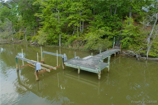 319 Parrotts Cove Rd, Water View, VA 23180 - dock featuring boat lift and a water view