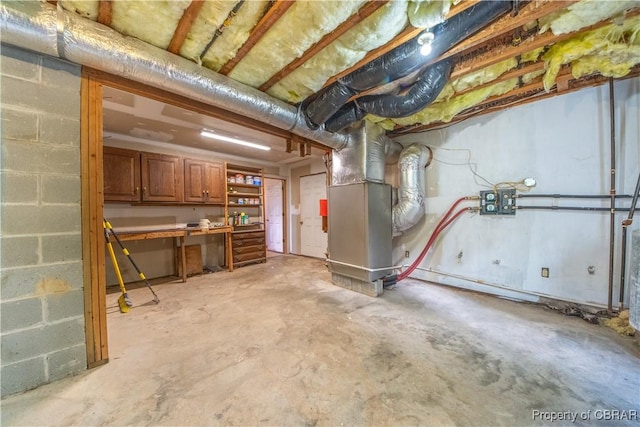 319 Parrotts Cove Rd, Water View, VA 23180 - unfinished basement featuring heating unit