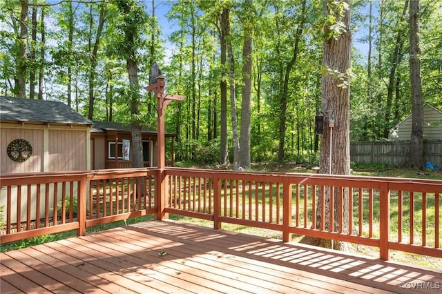 wooden terrace with fence
