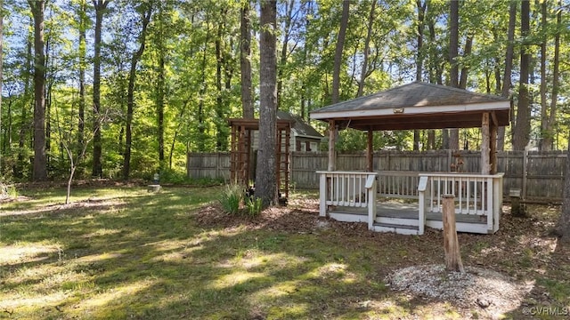view of yard featuring a gazebo