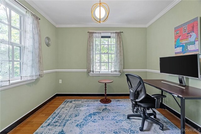 204 College Ave, Ashland, VA 23005 - home office with wood finished floors and ornamental molding