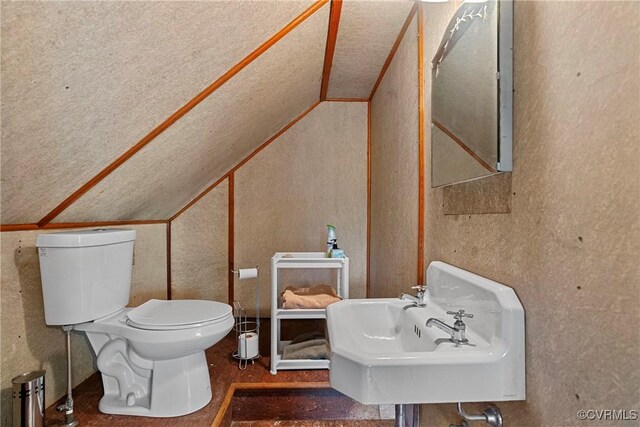 204 College Ave, Ashland, VA 23005 - half bathroom featuring lofted ceiling and toilet