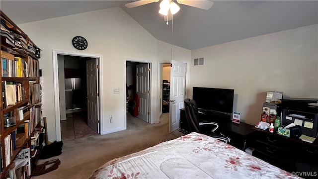 7211 Norwood Pond Ct, Midlothian, VA 23112 - carpeted bedroom featuring high vaulted ceiling, baseboards, and ceiling fan