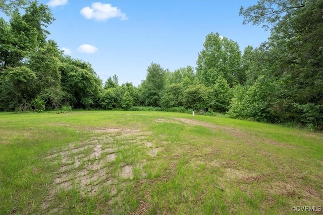 3608 Bolling Rd, Powhatan, VA 23139 - view of yard with a forest view