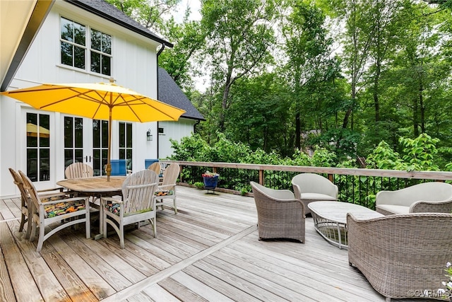 8 Nomas Ln, Henrico, VA 23238 - wooden terrace featuring outdoor dining area and french doors