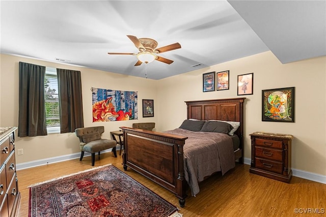 5541 Cedar Ln, Amelia Courthouse, VA 23002 - bedroom with light wood-style flooring, baseboards, and ceiling fan