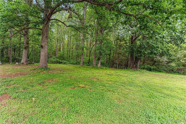5541 Cedar Ln, Amelia Courthouse, VA 23002 - view of grassy yard with a forest view