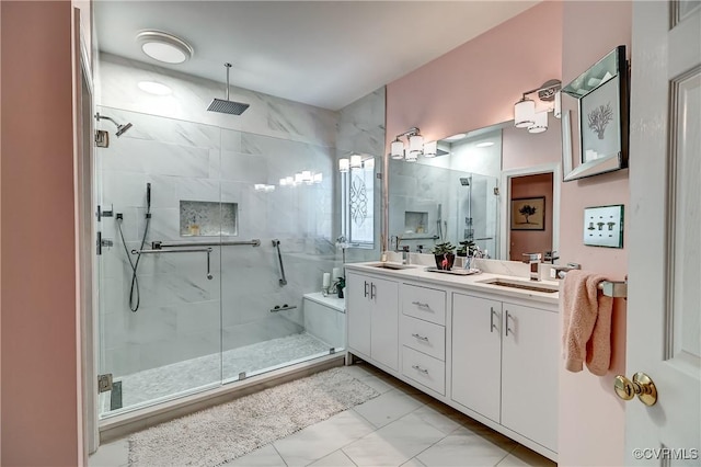 645 Farnham Cir, North Chesterfield, VA 23236 - full bath featuring a stall shower and double vanity
