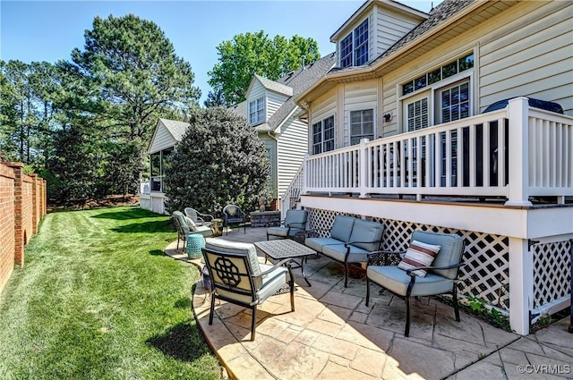645 Farnham Cir, North Chesterfield, VA 23236 - view of patio / terrace featuring outdoor lounge area and a deck