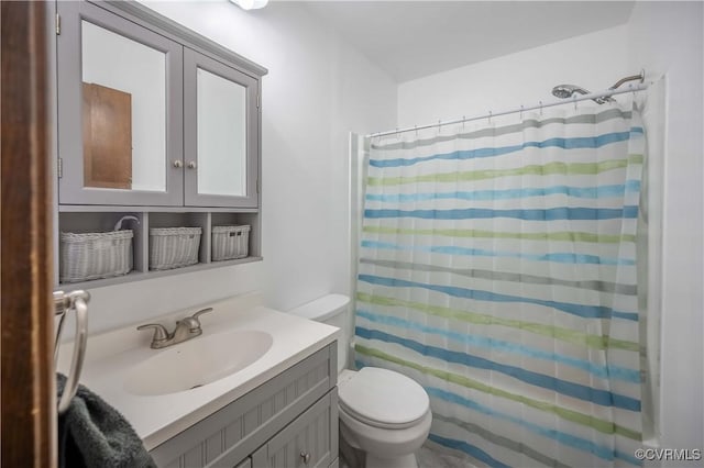 9323 Edington Dr, North Chesterfield, VA 23237 - bathroom featuring toilet, vanity, and a shower with curtain