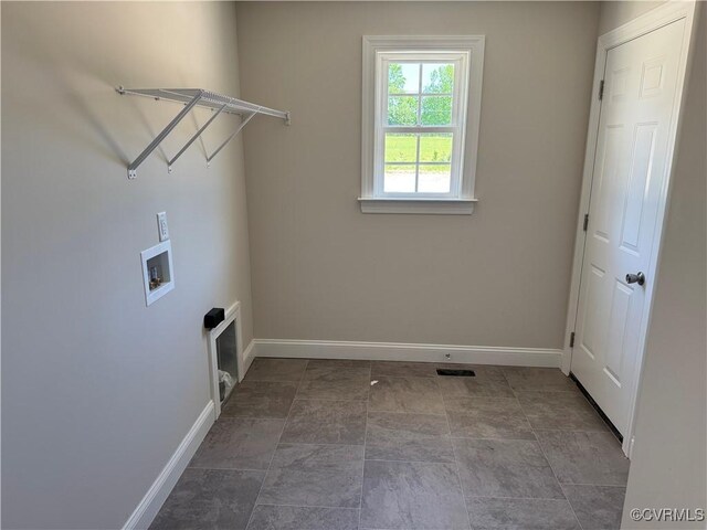 17420 Wedgewood Dr, Lanexa, VA 23089 - laundry room with hookup for a washing machine, baseboards, and stone finish floors