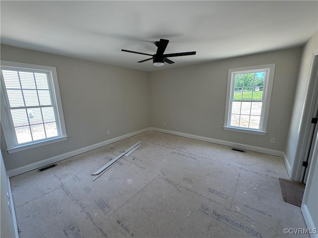 17420 Wedgewood Dr, Lanexa, VA 23089 - spare room with ceiling fan and baseboards