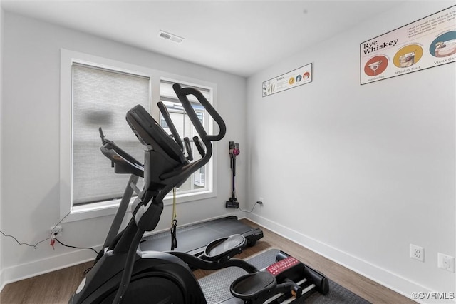 526 Greybull Walk Unit B, Henrico, VA 23233 - exercise room with baseboards and wood finished floors