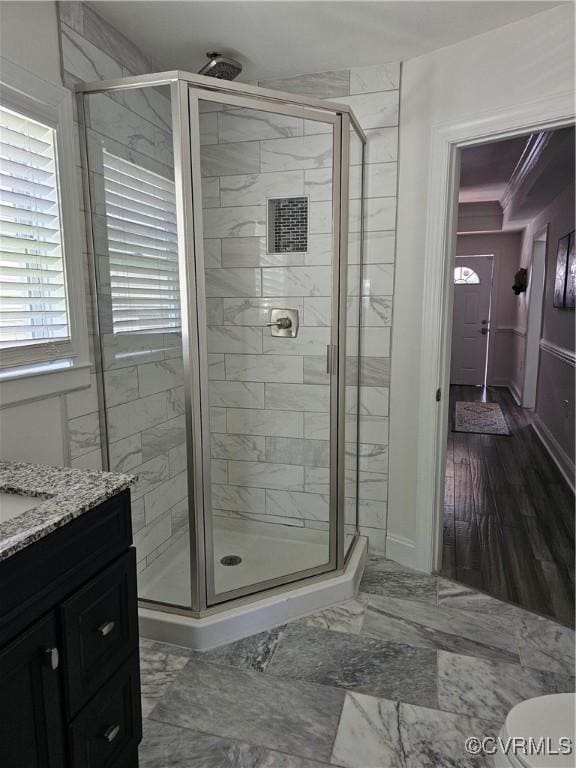 1216 N 30th St, Richmond, VA 23223 - bathroom with vanity and a shower stall