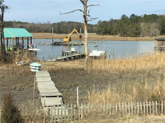 2577 Red Bank Rd, Ark, VA 23061 - dock featuring a water view and a view of trees