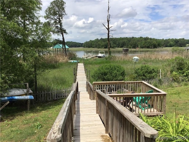 2577 Red Bank Rd, Ark, VA 23061 - dock featuring a water view and a view of trees