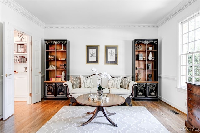 9905 Carrington Pl, Henrico, VA 23238 - living area with wood finished floors and ornamental molding