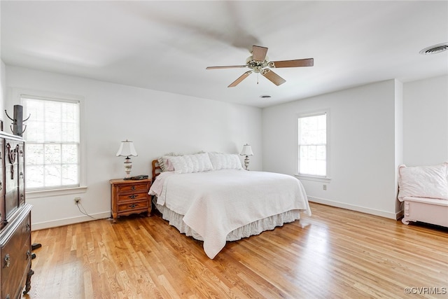 9905 Carrington Pl, Henrico, VA 23238 - bedroom featuring light wood finished floors, baseboards, and a ceiling fan
