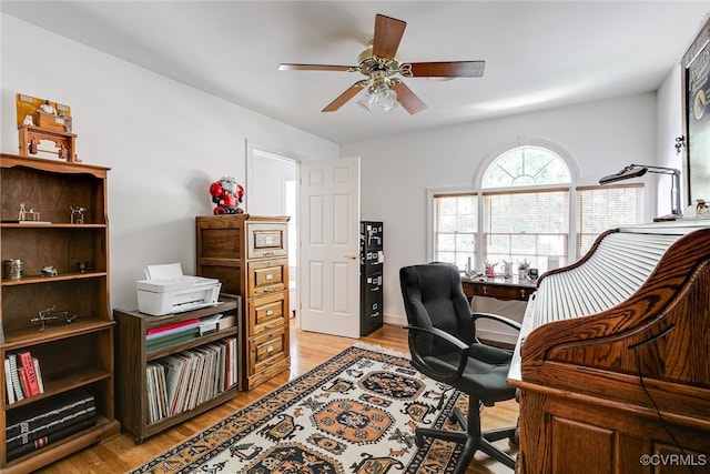 9905 Carrington Pl, Henrico, VA 23238 - office with a ceiling fan and light wood finished floors