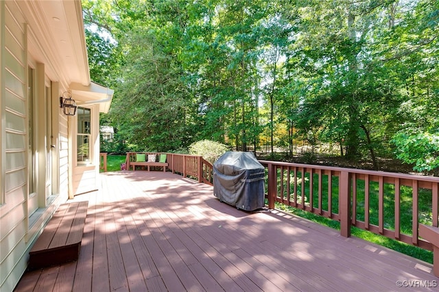 9905 Carrington Pl, Henrico, VA 23238 - wooden deck featuring a grill
