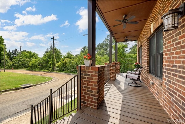 816 Riverside Park, Richmond, VA 23220 - deck with covered porch and a ceiling fan