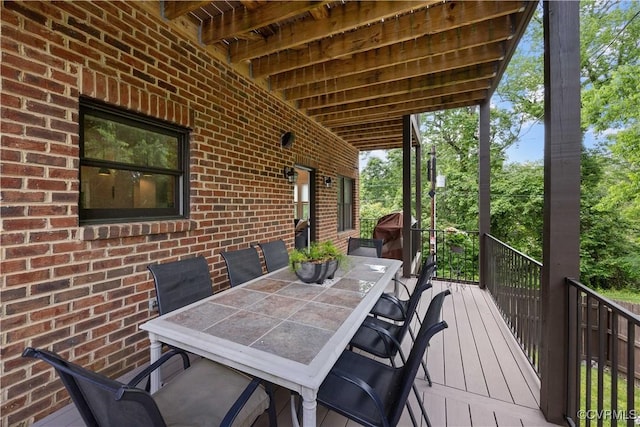 816 Riverside Park, Richmond, VA 23220 - wooden terrace with outdoor dining area