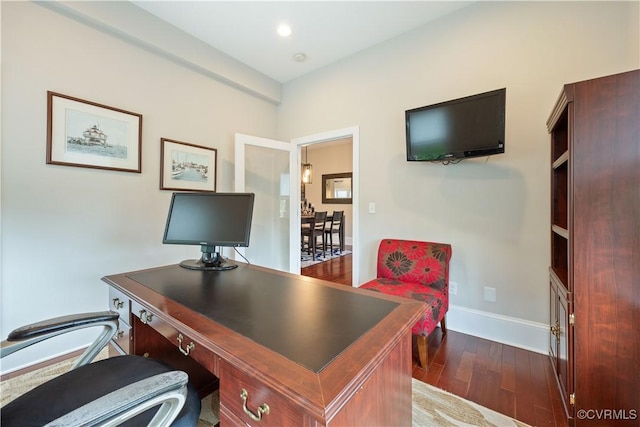 816 Riverside Park, Richmond, VA 23220 - home office with wood finished floors, baseboards, and recessed lighting