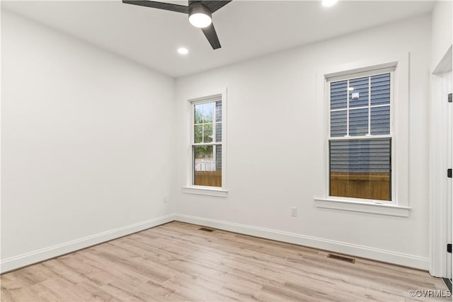 2809 Bethlehem Rd, Henrico, VA 23228 - spare room with a ceiling fan, wood finished floors, recessed lighting, and baseboards