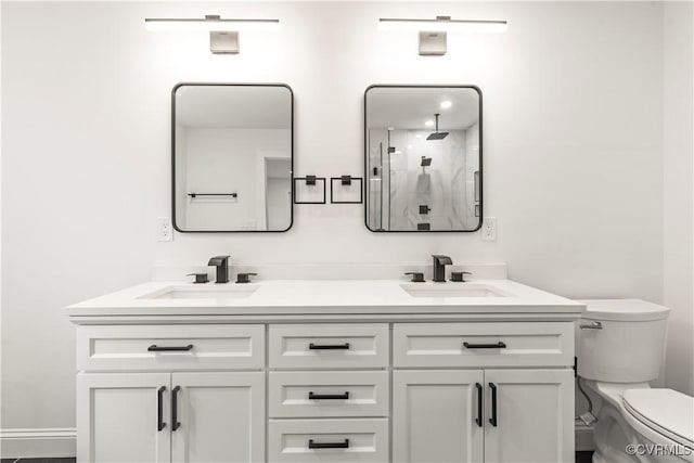 2809 Bethlehem Rd, Henrico, VA 23228 - bathroom with double vanity, toilet, and a shower