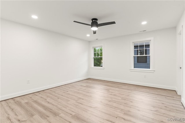 2809 Bethlehem Rd, Henrico, VA 23228 - spare room featuring wood finished floors, a ceiling fan, recessed lighting, and baseboards
