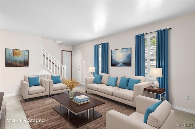 1013 Mill Forest Dr, Midlothian, VA 23113 - living area with baseboards and stairs