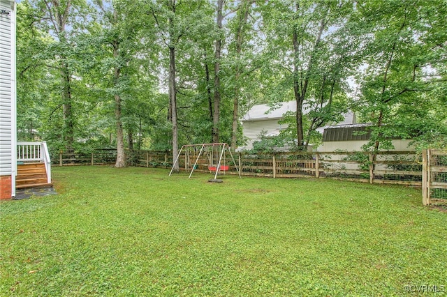 1013 Mill Forest Dr, Midlothian, VA 23113 - view of yard with a playground