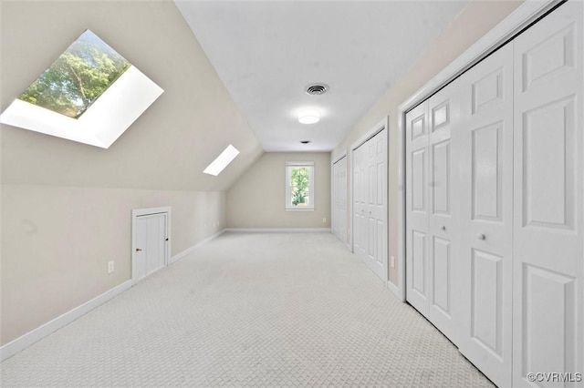 2430 Olde Stone Rd, Midlothian, VA 23113 - bonus room with a skylight, baseboards, carpet flooring, and vaulted ceiling