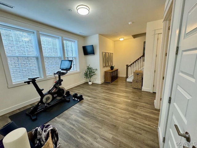 5112 Old Main St, Henrico, VA 23231 - workout room featuring baseboards and wood finished floors