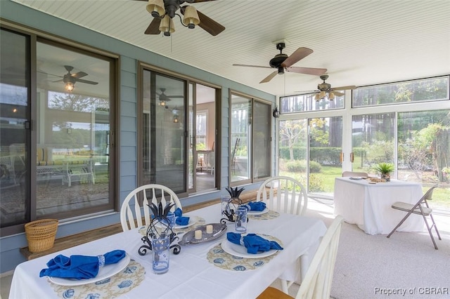 60 Edwards Landing Rd, Gwynn, VA 23066 - sunroom / solarium featuring ceiling fan and plenty of natural light